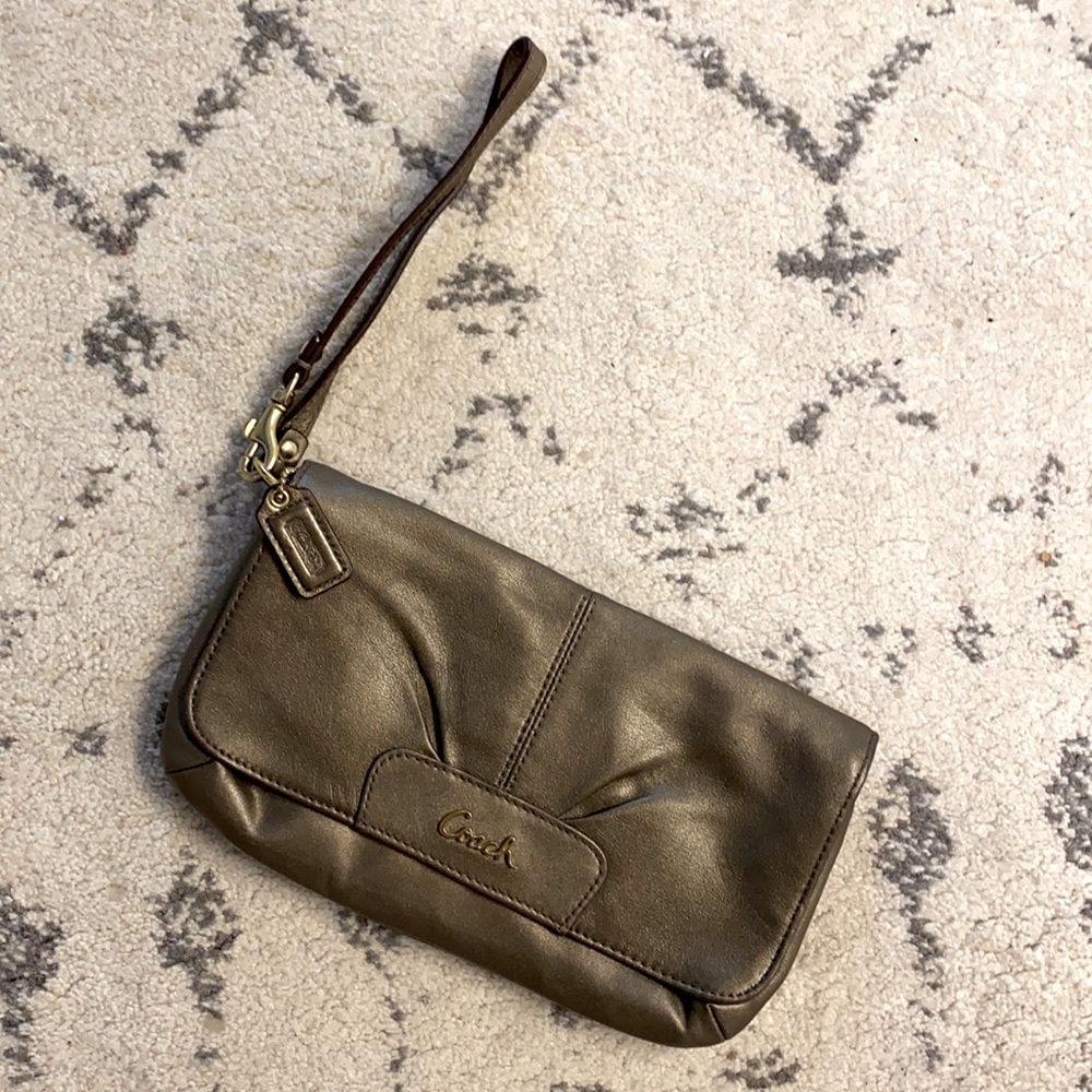 Coach wristlet Grey Bronze